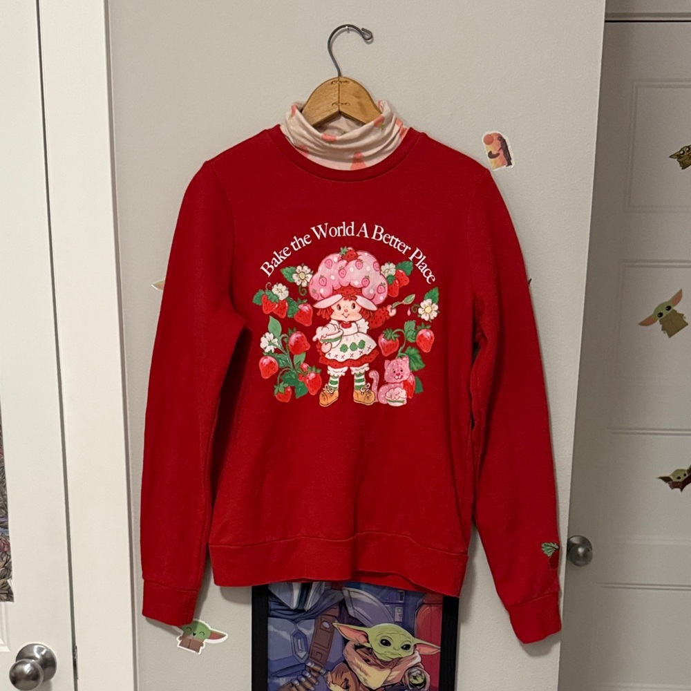 Strawberry Shortcake Red Turtleneck Womens Sweatshirt